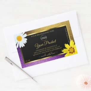Gold Purple Metallic Black Product Labels Add Logo