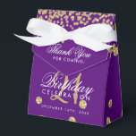 Gold Purple Thank You 21st Birthday Confetti Favor Box<br><div class="desc">Elegant "Thank You" 21st Birthday Gold Purple Faux Glitter Confetti design.</div>