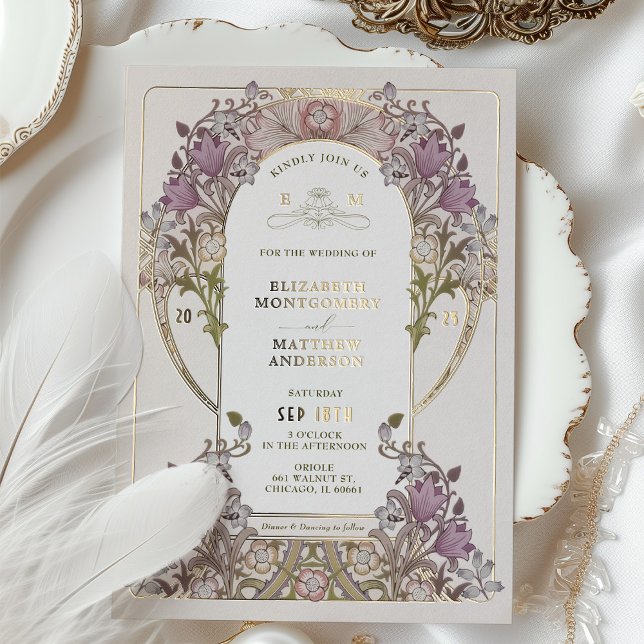Gold Purple Vintage Wedding William Morris (Creator Uploaded)