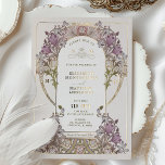 Gold Purple Vintage Wedding William Morris<br><div class="desc">Art Nouveau Vintage Silver, Gold, or Rosegold Foil wedding invitations by William Morris in a floral, romantic, and whimsical design. Victorian flourishes complement classic art deco fonts. Please enter your custom information, and you're done. If you wish to change the design further, click the blue "Customize It" button. Thank you...</div>