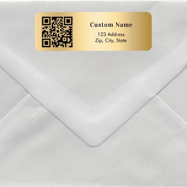 Gold QR code business return address (Creator Uploaded)