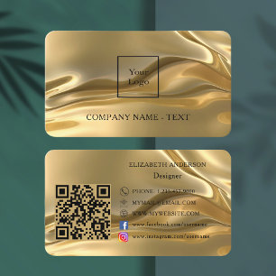 Gold qr code logo social media business card