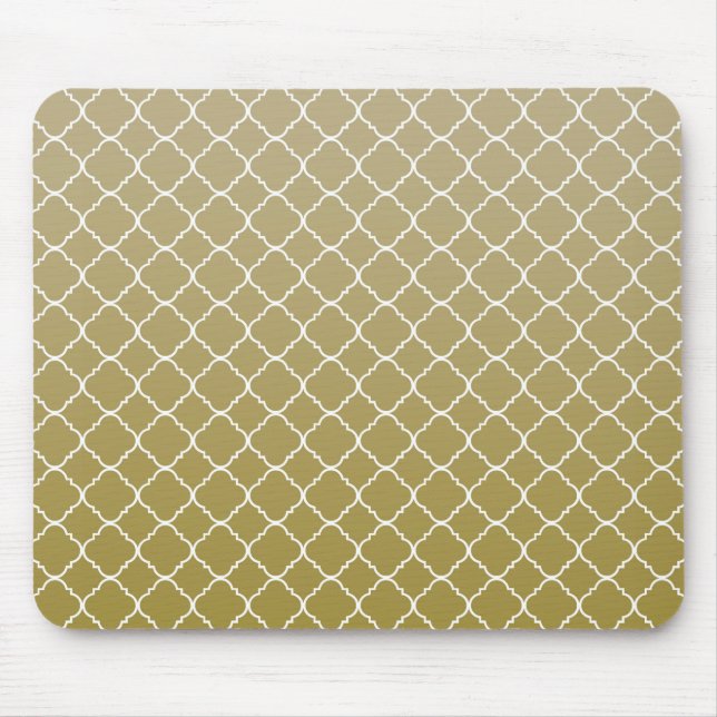 Gold Quatrefoil Mouse Pad (Front)