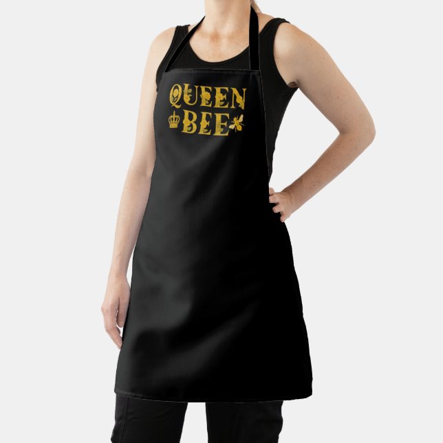 Gold Queen Bee Royal Crown Black Apron (Insitu)