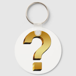 Gold Question Mark Symbol Keychain