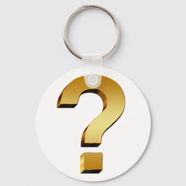 Gold Question Mark Symbol Keychain (Front)