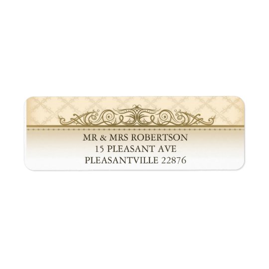 Gold Quilted Print Baroque Return Address Labels