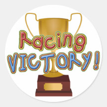 Gold Racing Trophy Sticker