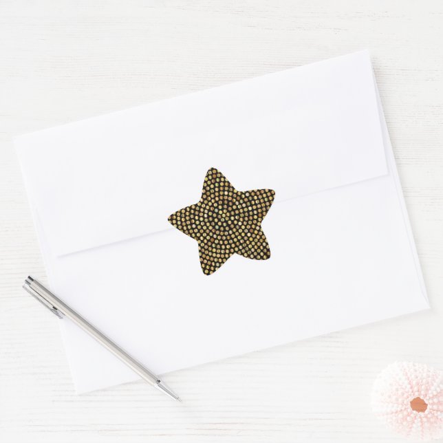 Gold Radial Design Star Sticker (Envelope)