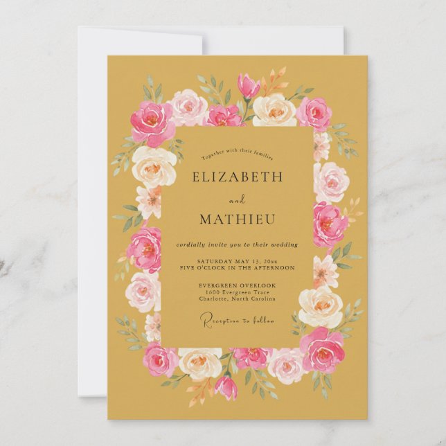 Gold Radiant Spring Wedding Invitation (Front)