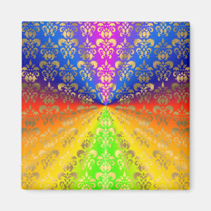 Gold rainbow damask magnet