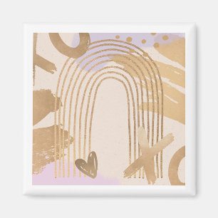 Gold Rainbow XOXO Formes Collage Magnet