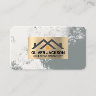 Gold Real Estate Homes Logo Properties Business Card