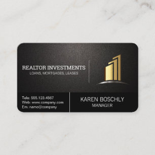 Gold Real Estate Properties   Investments Business Card