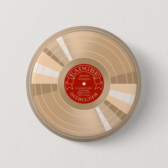 Gold Record 2 Inch Round Button (Front)