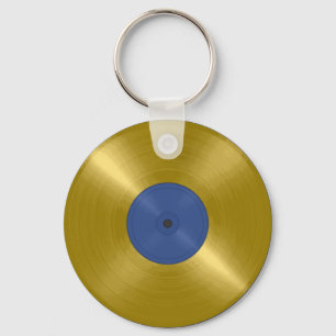Gold Record Album Keychain