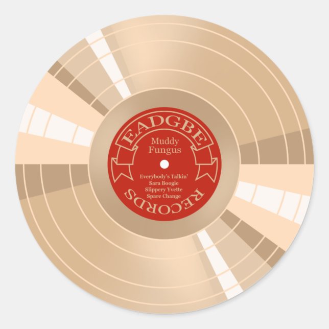 Gold Record Classic Round Sticker (Front)