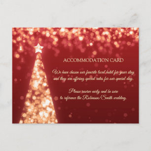 Gold & Red Chiristmas Wedding Accommodation Card