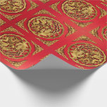 Gold Red Dragon Phoenix Chinese Wedding Favour Wrapping Paper<br><div class="desc">Enhance your wedding gifts with our luxurious Gold Red Dragon Phoenix Chinese Wedding Favour Wrapping Paper. This exquisite paper showcases the auspicious dragon and phoenix symbols in stunning gold and red colours, symbolizing prosperity and harmony in Chinese culture. Crafted with premium quality materials, this wrapping paper adds an elegant touch...</div>