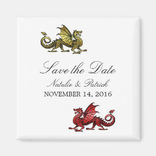 Gold Red Dragon Save the Date Magnet