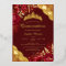 Gold Red Floral Lace Quinceanera 