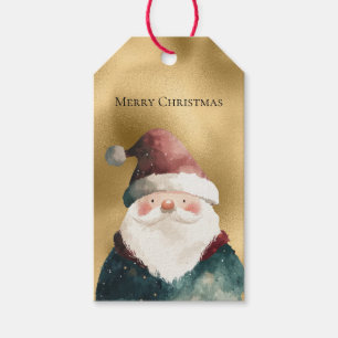 Gold Red Green Christmas Santa Claus Gift Tags