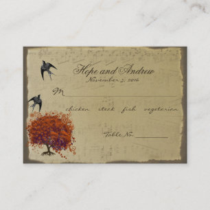 Gold Red Heart Leaf Place Card Menu Selection