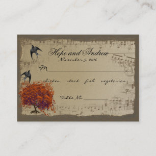 Gold  Red Heart Leaf Place Card Menu Selection