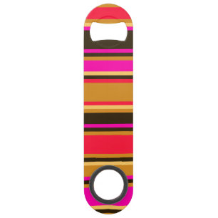 Gold, Red, & Magenta Striped Opener Bar Key
