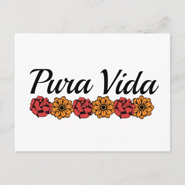 Gold & Red Marigold Pura Vida Postcard (Front)
