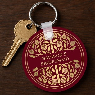 Gold Red Sword Bridesmaid Royal Wedding Gift Keychain