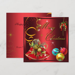 Gold Red Xmas Party Invitation