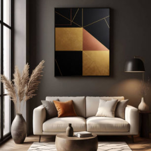 Gold Reflections Geometry Poster