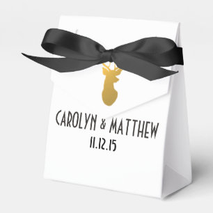 Gold Reindeer Antler Wedding Favor Box