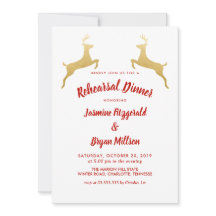 Gold Reindeer | Christmas Wedding Rehearsal Dinner