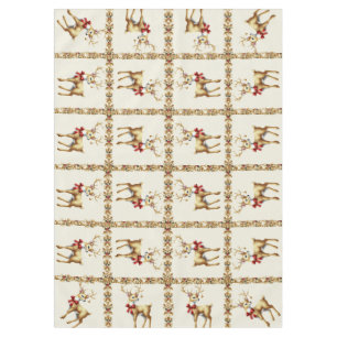 Gold Reindeer Holiday Tablecloth