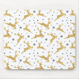 Gold Reindeers Mouse Pad