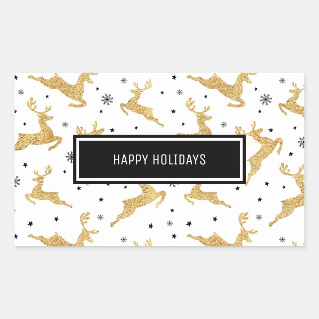 Gold Reindeers Sticker (Front)