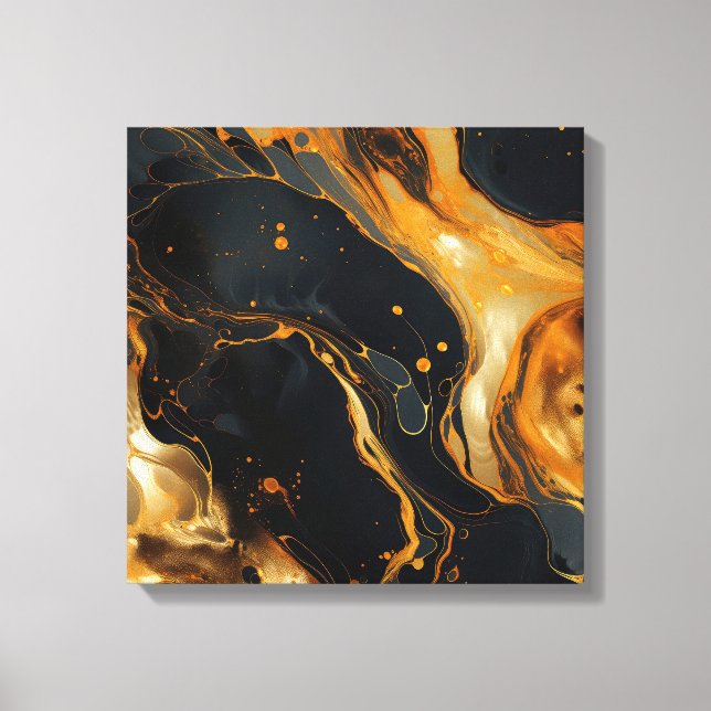 Gold Resin Art Canvas Print (Front)