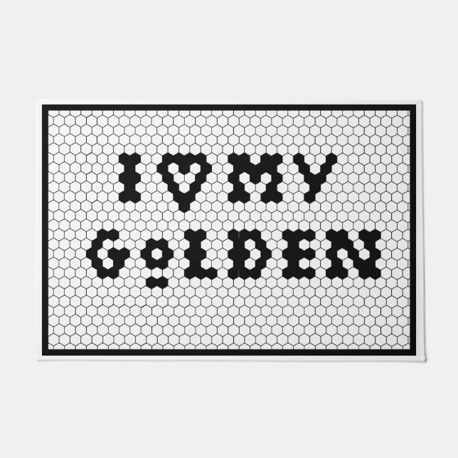 Gold Retriever Goldendoodle Dog Lover Doormat (Front)