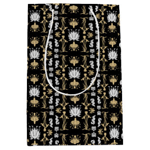Gold Retro Art Nouveau Print Medium Gift Bag
