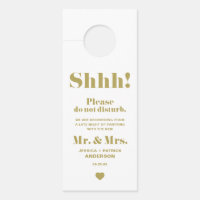 Gold Retro Bold Typography Do Not Disturb Wedding