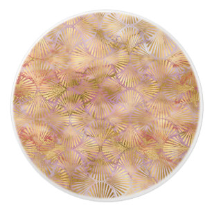 GOLD RETRO MARBLE FAN CUSTOM CERAMIC KNOB