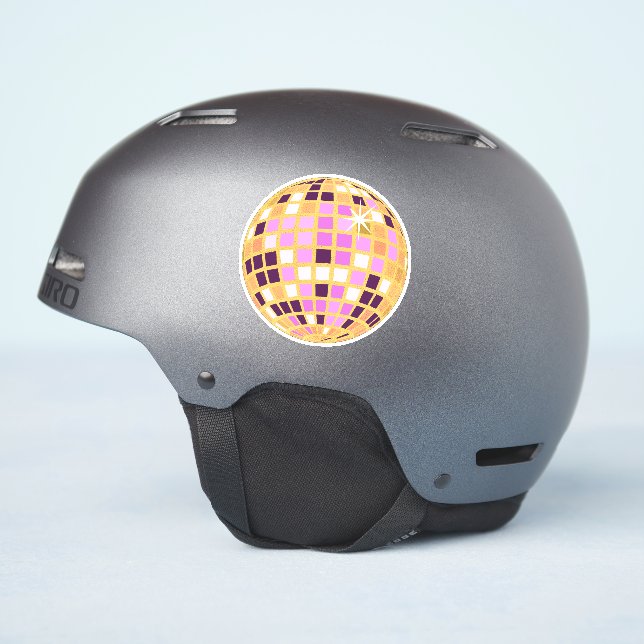 Gold Retro Modern Disco Ball  (Helmet Side)