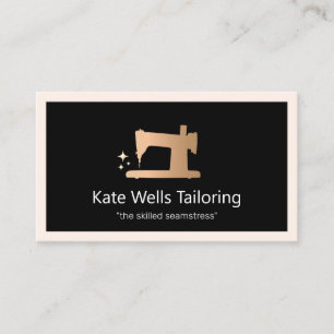 Gold Retro Sewing Machine Tailor or Seamstress Calling Card