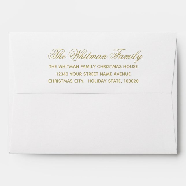 Gold Return Address White Envelope (Back (Top Flap))