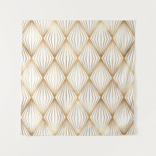 Gold rhombus tiles, geometric pattern. tapestry