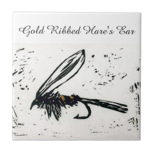 "Gold Ribbed Hare's Ear" wet fly tile. Tile