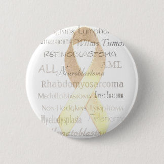 Gold Ribbon 2 Inch Round Button