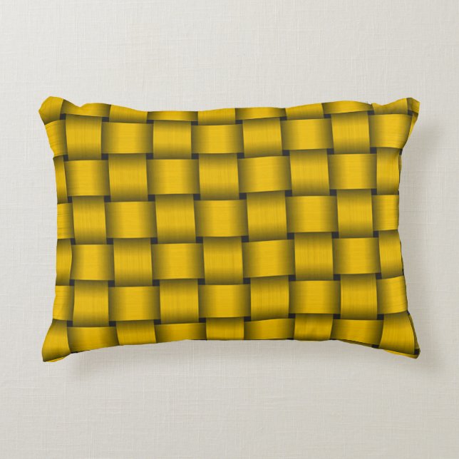 Gold Ribbon Accent Pillow (Front)